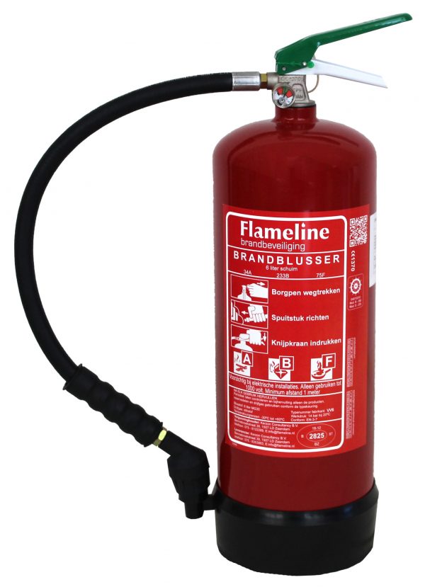 Flameline 6 liter schuim en vet blusser ABF vorstbestendig (-30 graden C)